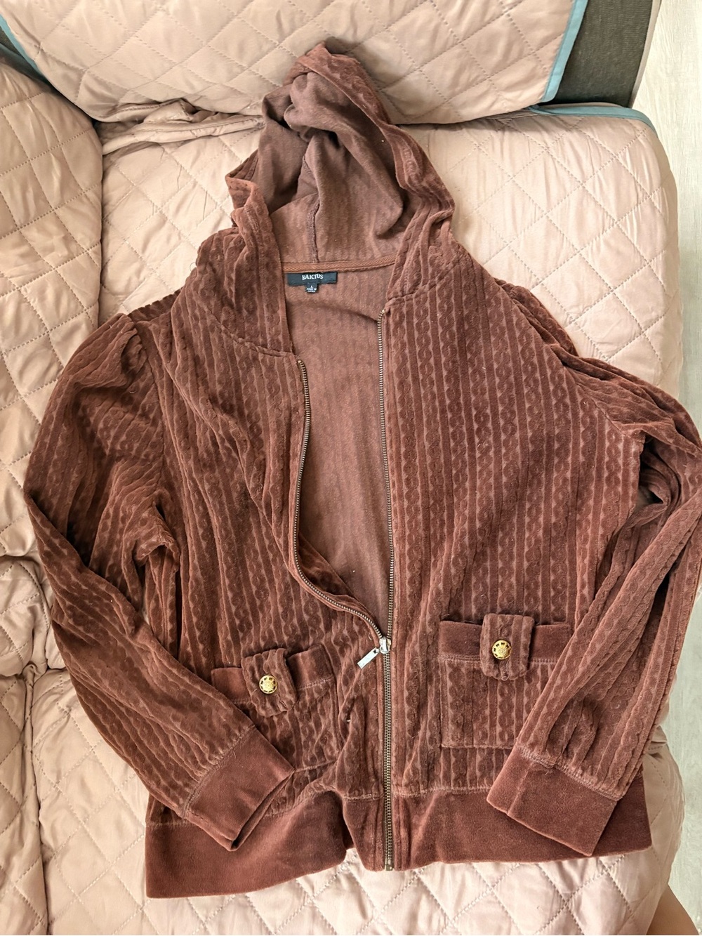 Kaktus Women's Hooded Zip Jacket in Chocolate Brown
